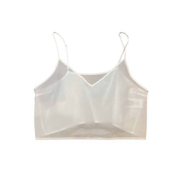 NWOT FARM Rio Women Small Tank Top Cami Cropped Spaghetti Strap V Neck Boho - Picture 1 of 7